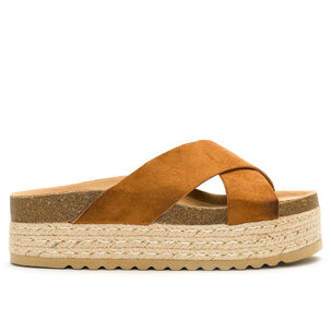 Sandalia Mujer Camel Serra Chancleta